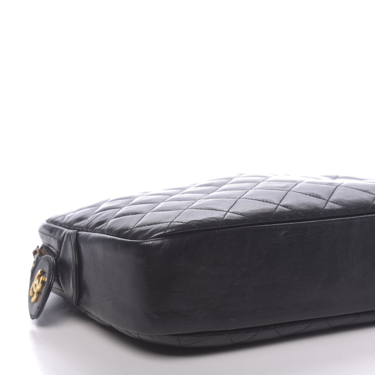Lambskin Quilted Medium Camera Case Black