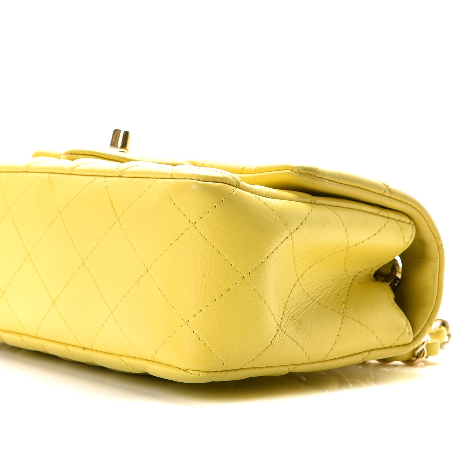 Chanel Lambskin Quilted Mini Rectangular Flap Light Yellow 7 of 7