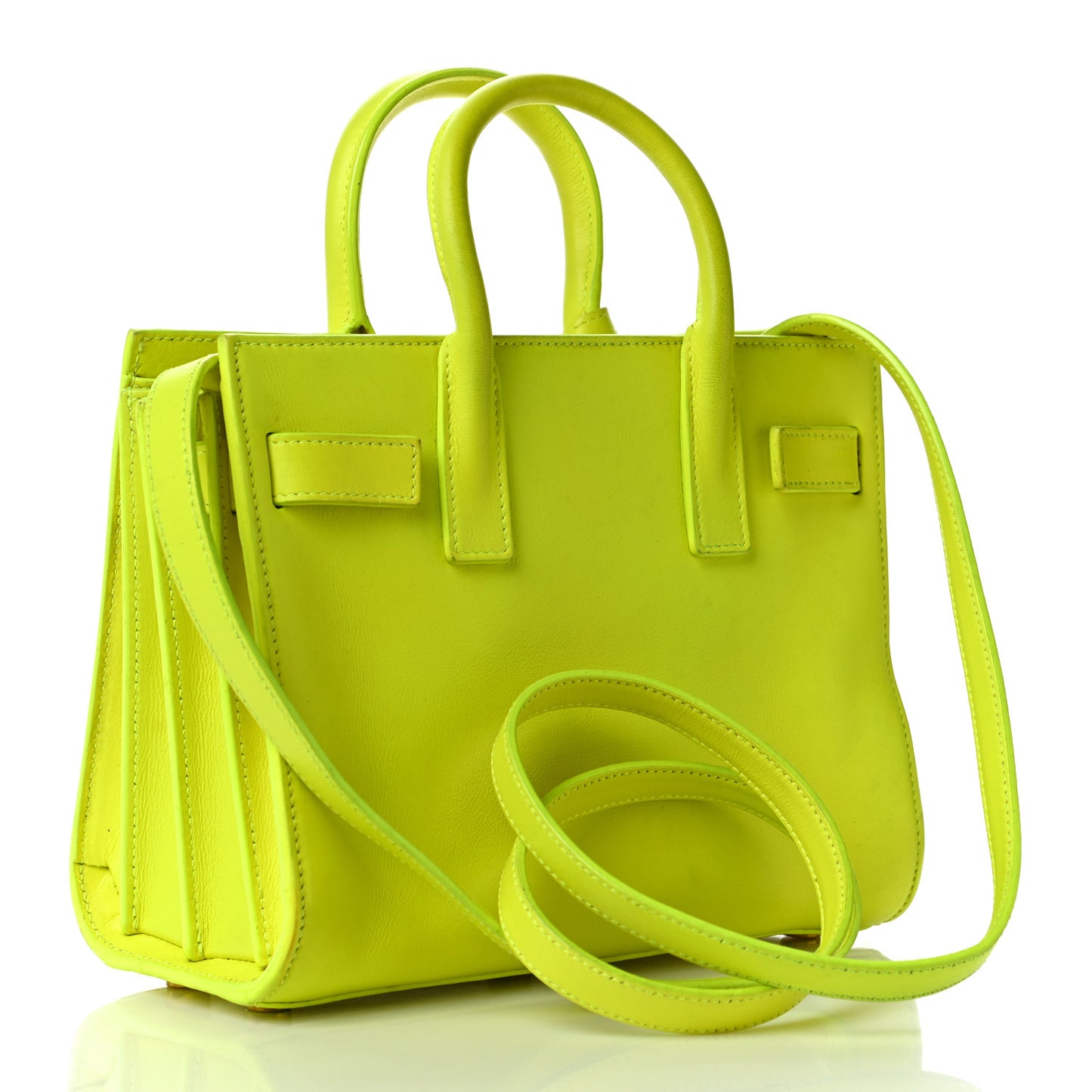 Calfskin Nano Sac De Jour Neon Yellow