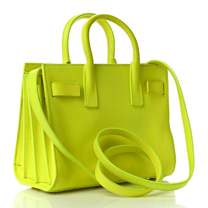 Saint Laurent Calfskin Nano Sac De Jour Neon Yellow 3 of 14