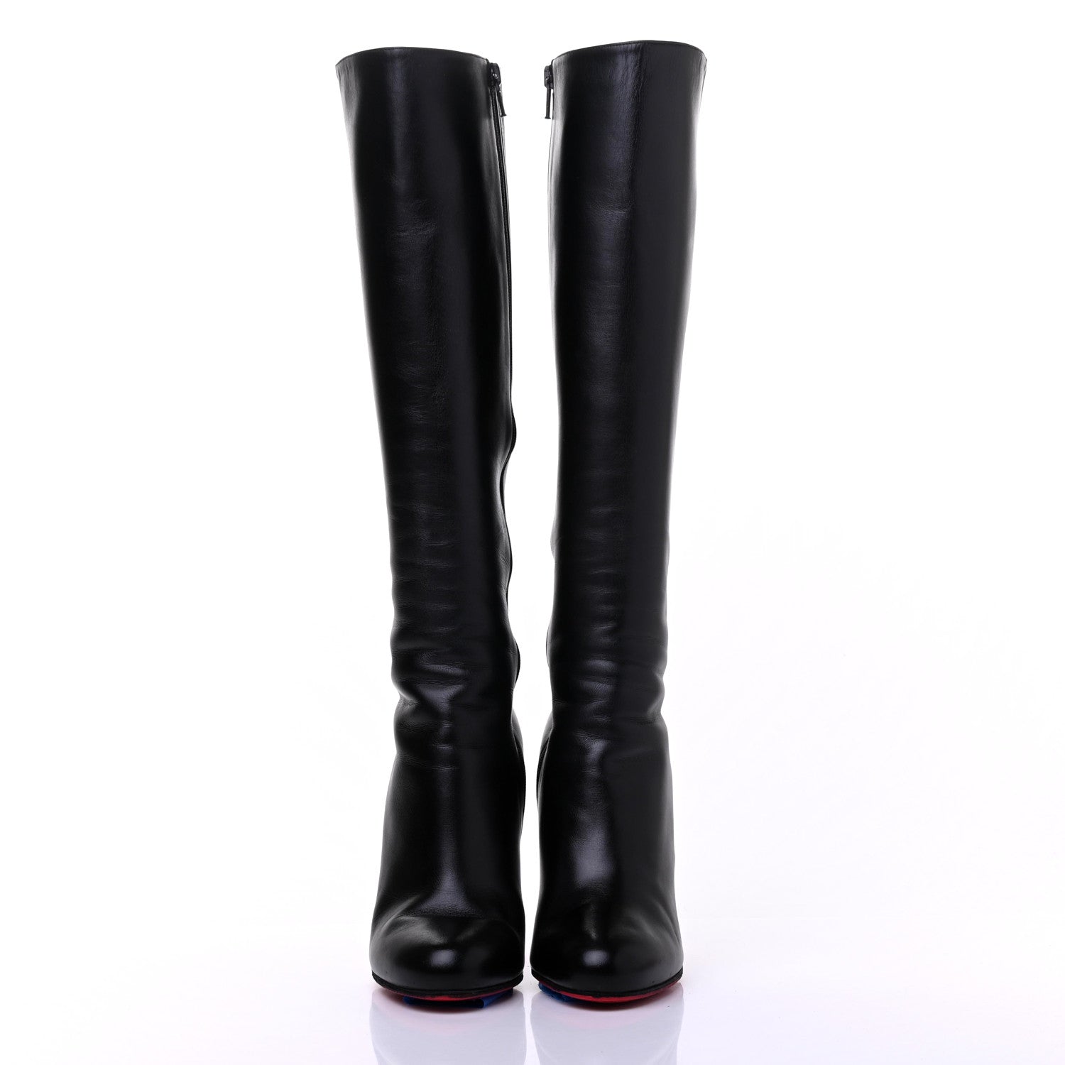 Christian Louboutin Calfskin Bourge 100 Tall Boots 37.5 Black 2 of 14