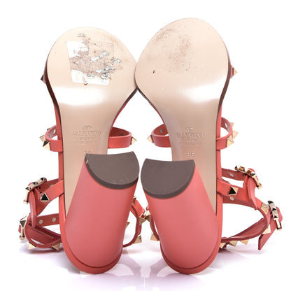 Valentino Garavani Calfskin Rockstud 90mm City Sandals 36 Orange 5 of 8