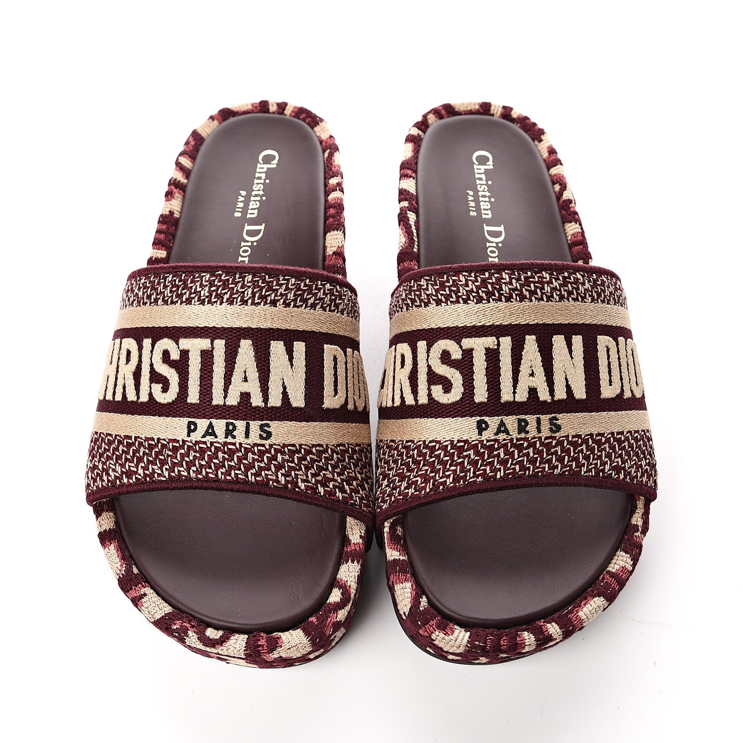 Christian Dior Oblique D-Way Platform Sandals 37 Deep Amaranth 10 of 11