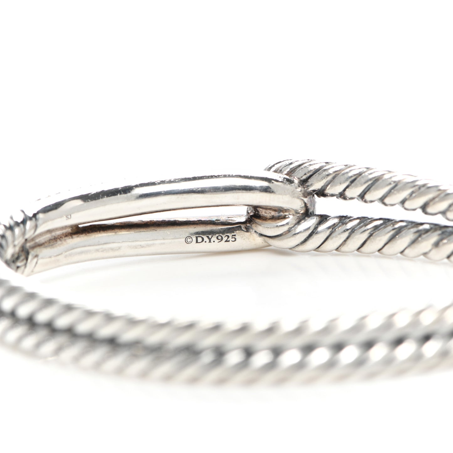 Sterling Silver Diamond Pave 10mm Single Loop Labyrinth Bracelet
