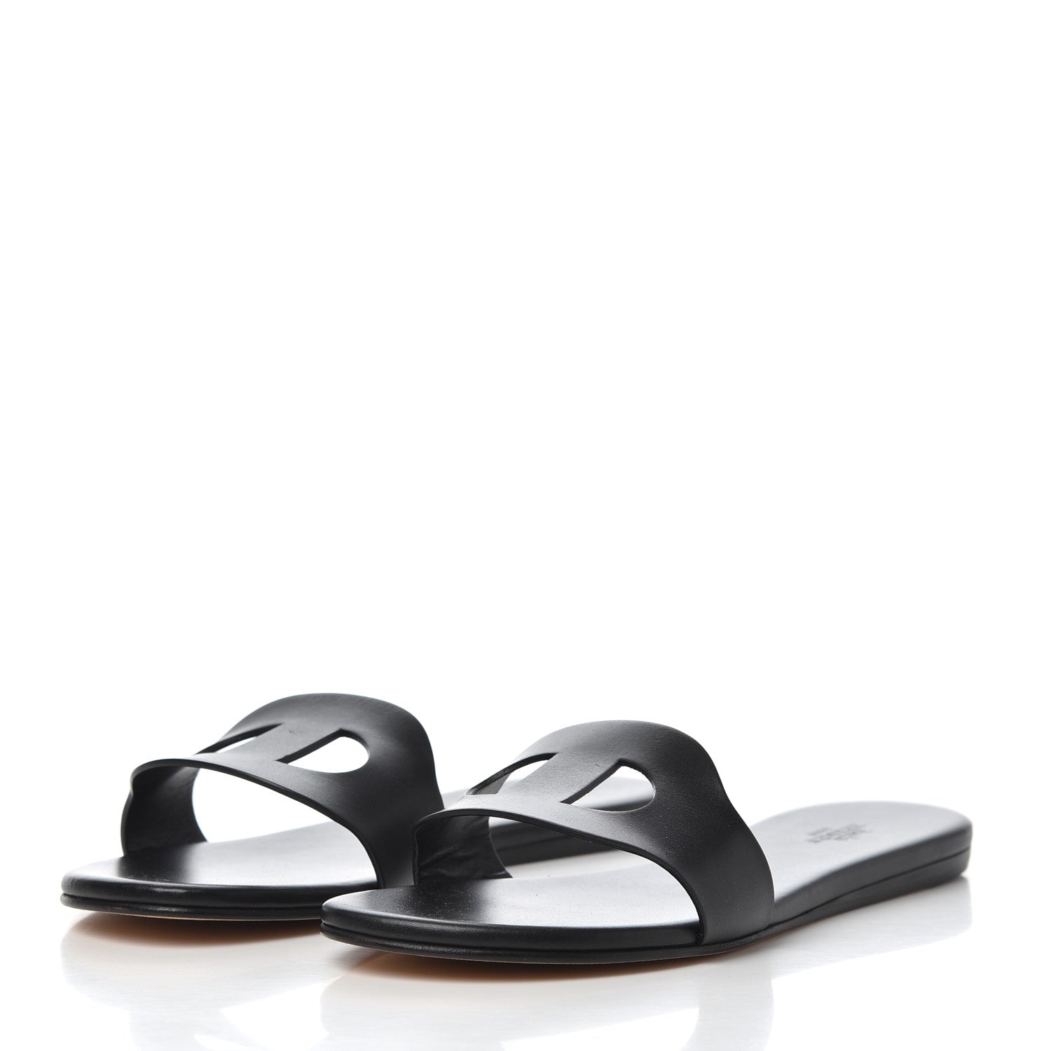 Hermes Calfskin Lisboa Sandals 37 Black 3 of 13