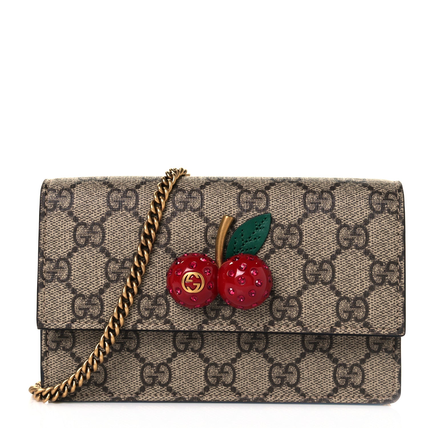 Gucci GG Supreme Monogram Mini Cherry Chain Bag 1 of 9