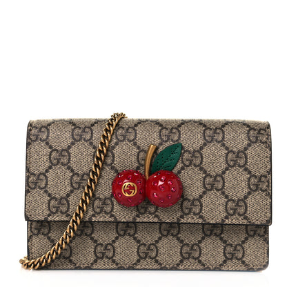 Gucci GG Supreme Monogram Mini Cherry Chain Bag 1 of 9