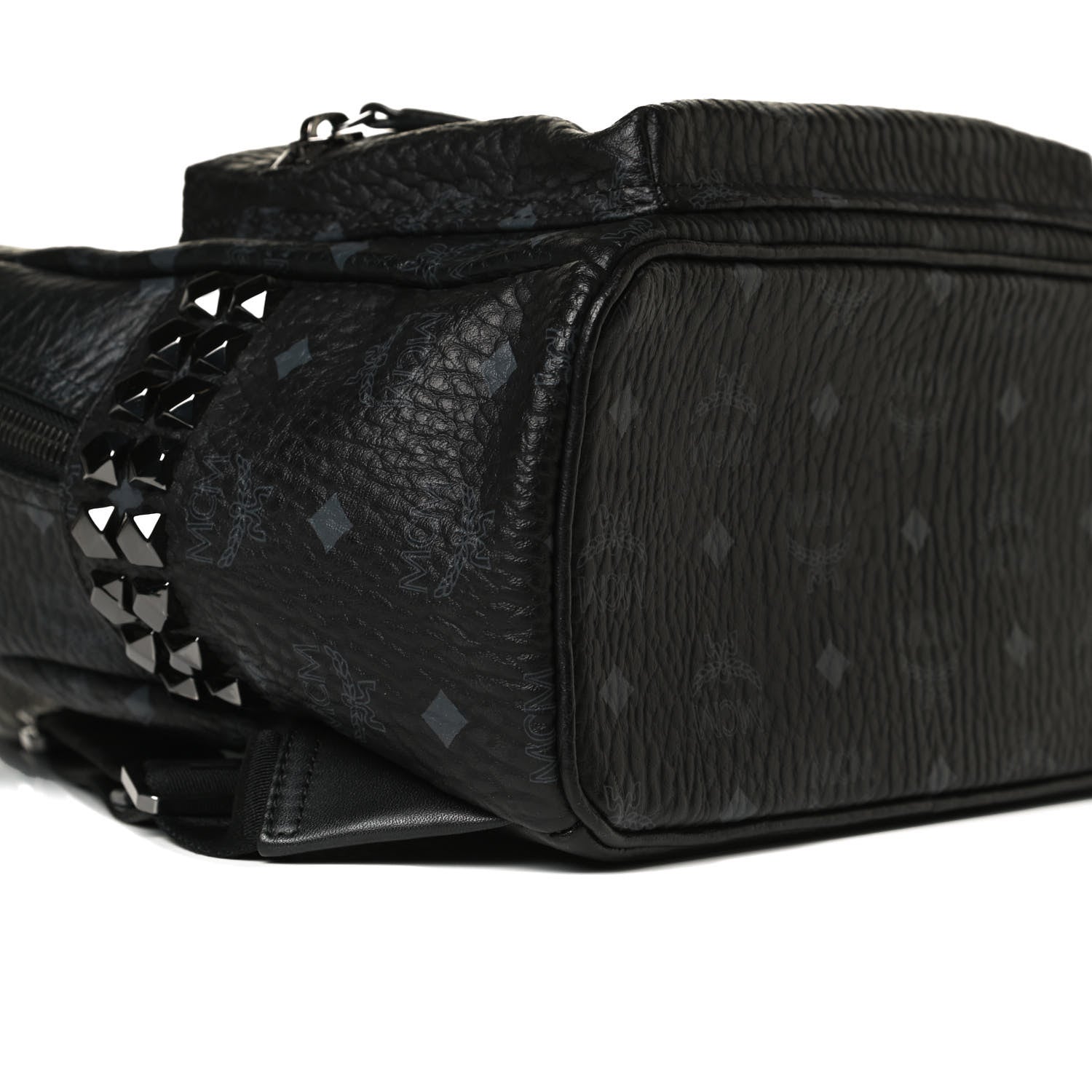 MCM Visetos Small Side Stud Stark Backpack Black 10 of 14