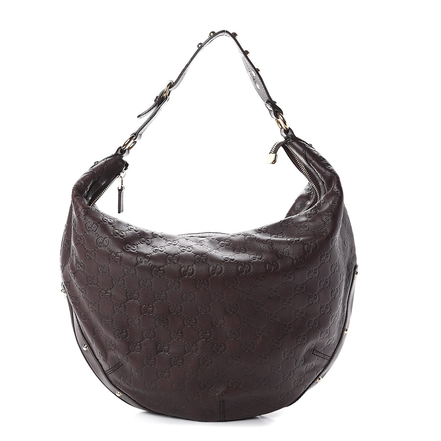 Gucci Guccissima Large Biba Hobo Dark Brown 1 of 8