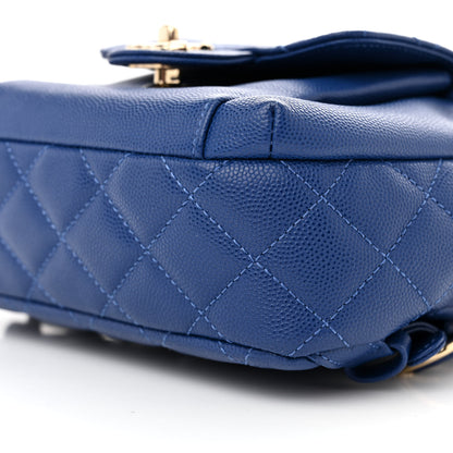 Chanel Caviar Quilted Small CC Day Backpack Blue 10 of 10
