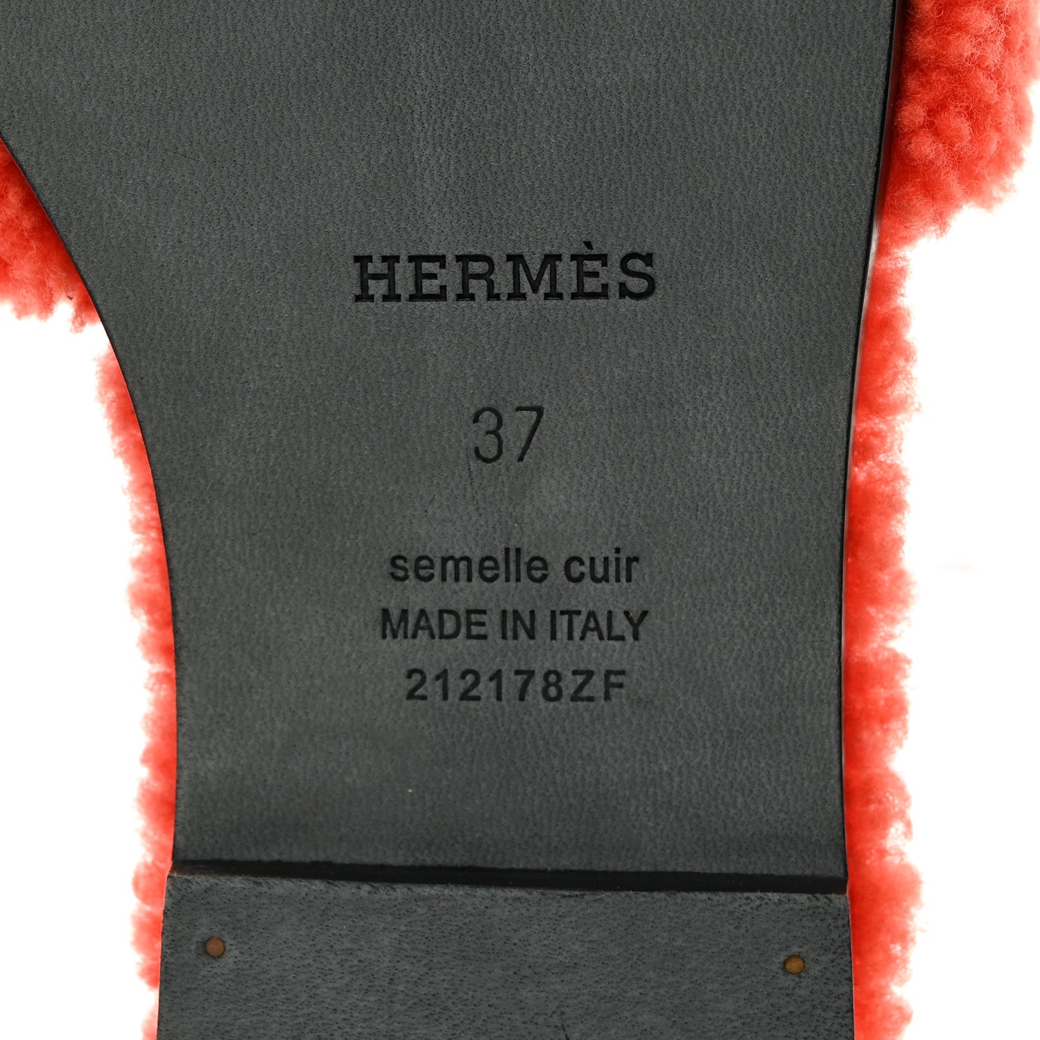 Hermes Woolskin Oran Sandals 37 Orange 7 of 8