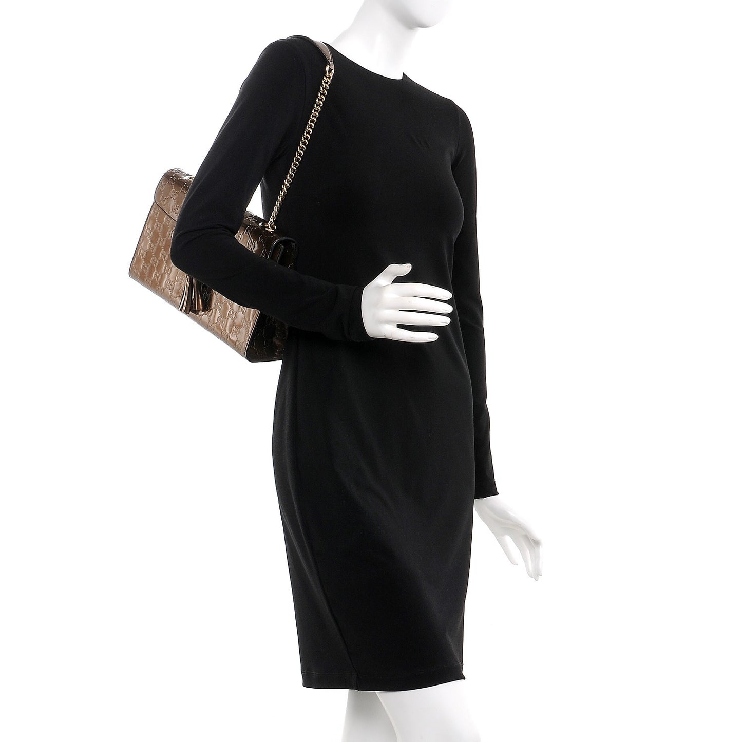 Shine Guccissima Medium Emily Chain Shoulder Bag Acero