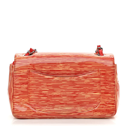 Chanel Patent Calfskin Striped Mini Rectangular Flap Red 10 of 10