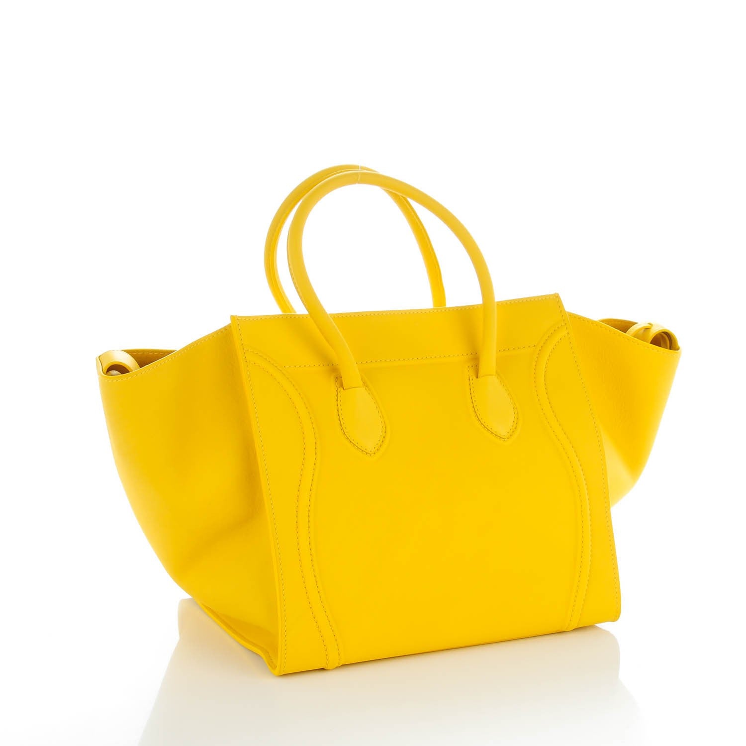 Celine Supple Calfskin Medium Phantom Luggage Sun Yellow 3 of 9