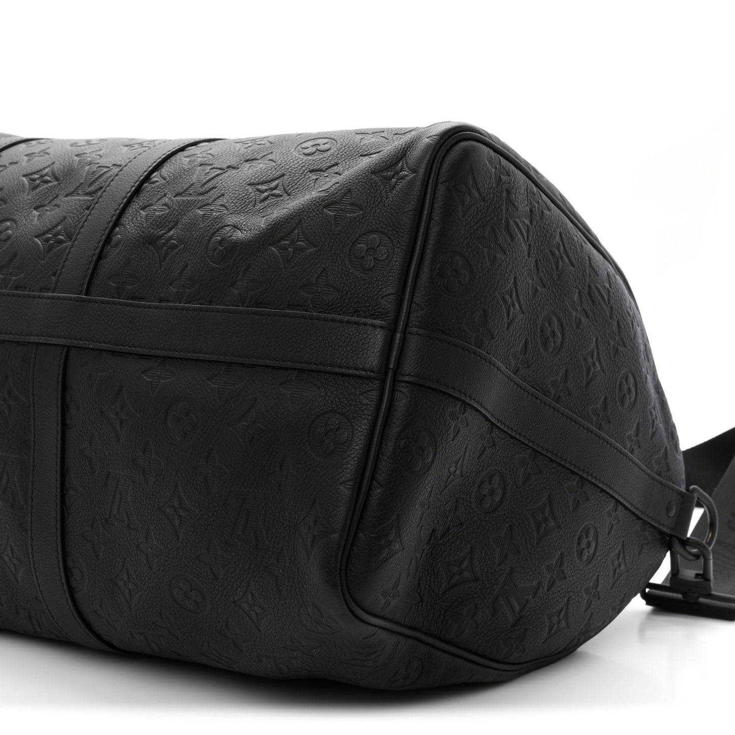 Calfskin Shadow Monogram Keepall Bandouliere 50 Black