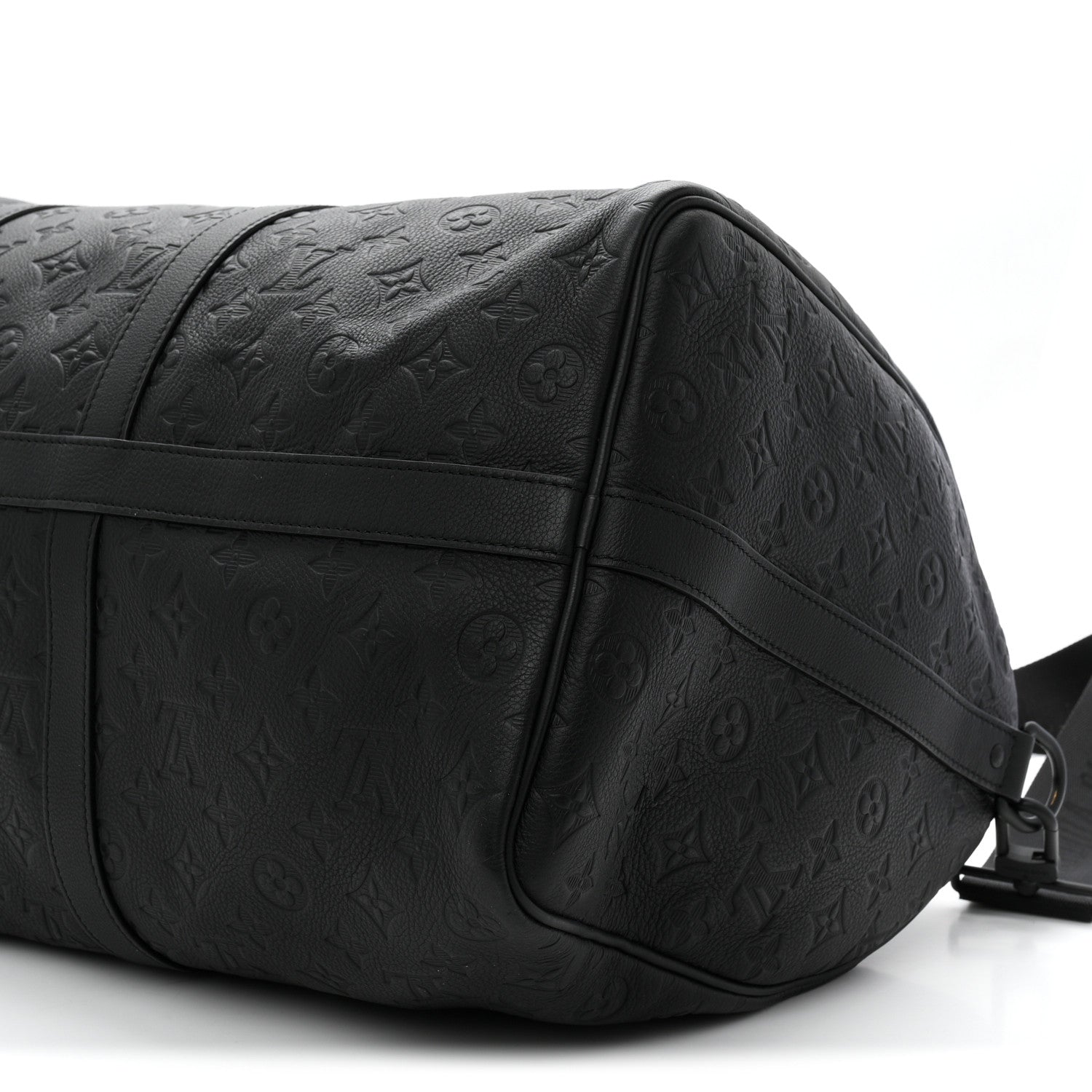 Louis Vuitton Calfskin Shadow Monogram Keepall Bandouliere 50 Black 8 of 8