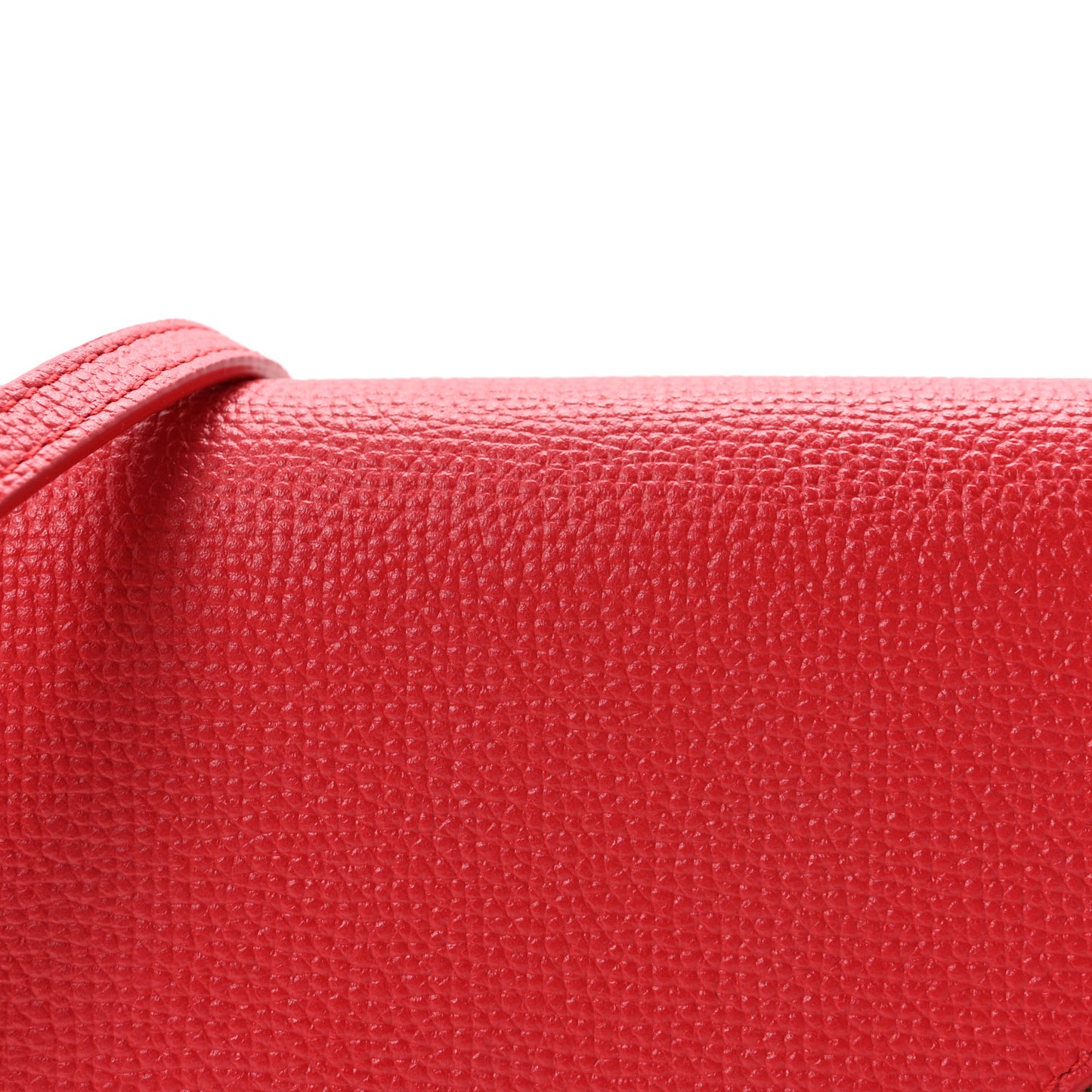 Calfskin House Check Hannah Wallet with Detachable Strap Bright Red