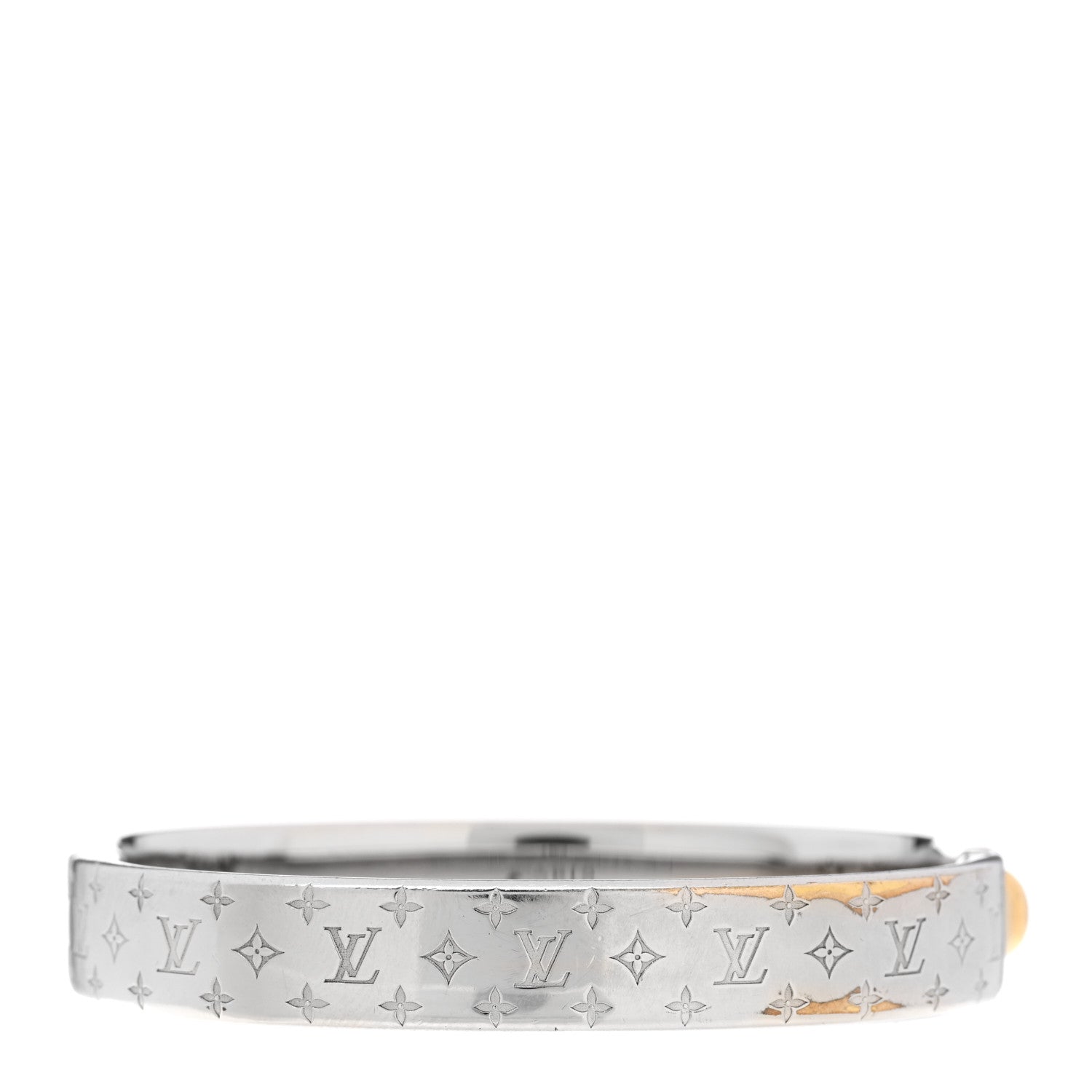 Louis Vuitton Palladium Monogram Nanogram Cuff S Silver 4 of 7