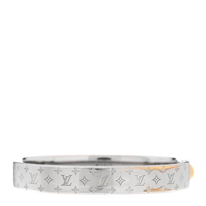 Louis Vuitton Palladium Monogram Nanogram Cuff S Silver 4 of 7
