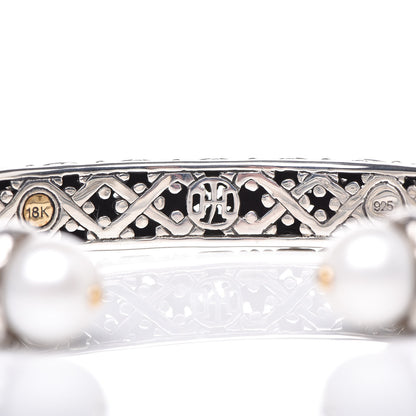 John Hardy Sterling Silver 18K Yellow Gold Pearl Jaisalmer Cuff Bracelet 7 of 7