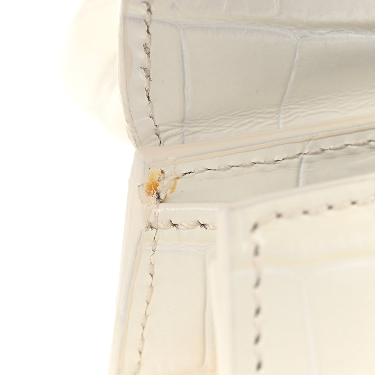 Jacquemus Calfskin Crocodile Embossed Le Chiquito White 11 of 11