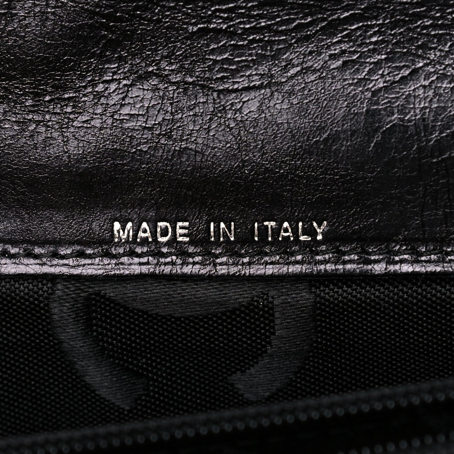 Aged Calfskin Quilted Cambon Yen Wallet Black