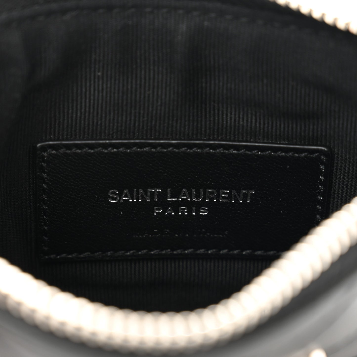 Calfskin Matelasse Monogram Key Pouch Black