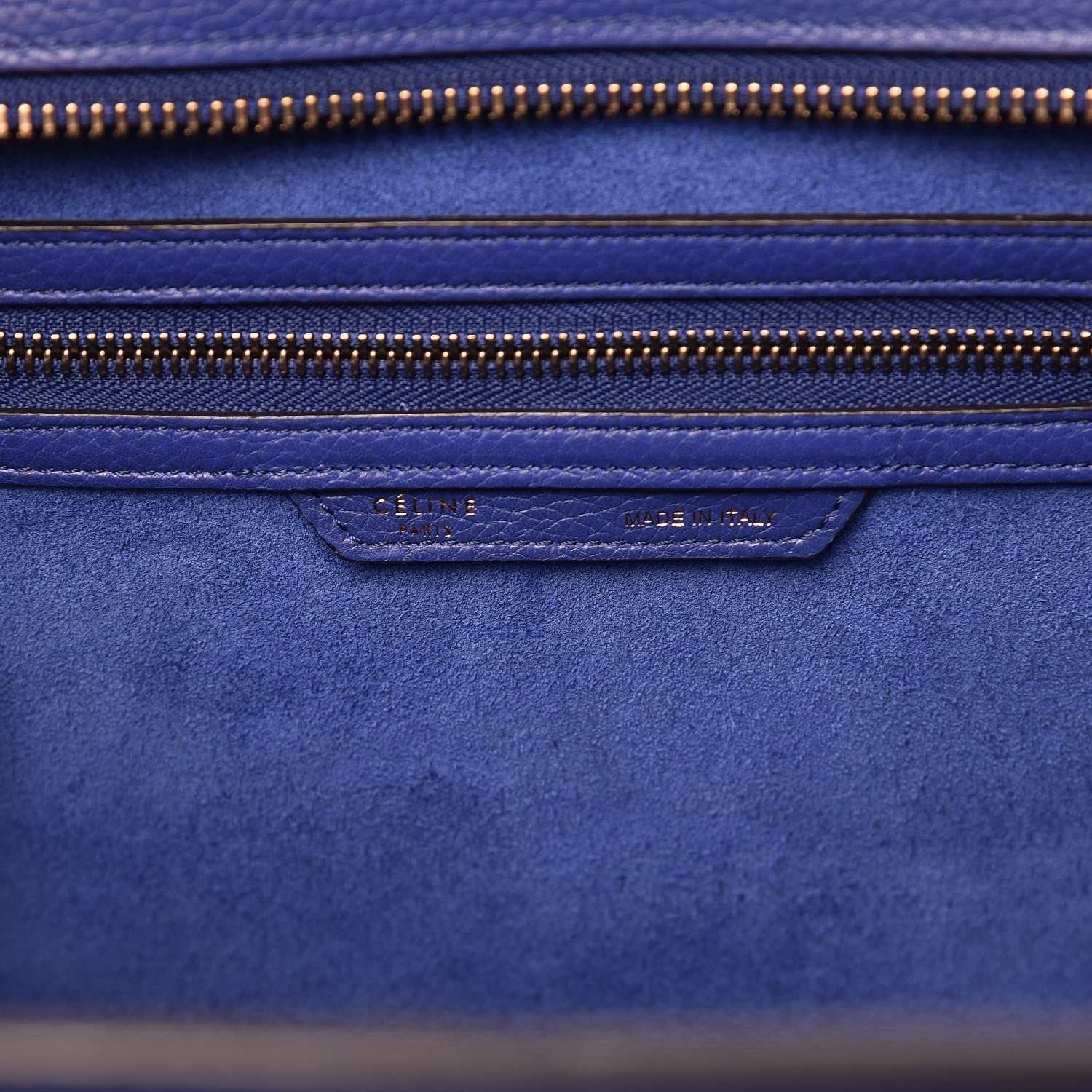 Celine Drummed Calfskin Mini Luggage Indigo 7 of 10