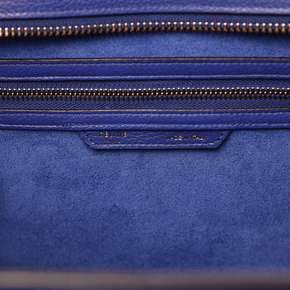 Celine Drummed Calfskin Mini Luggage Indigo 7 of 10