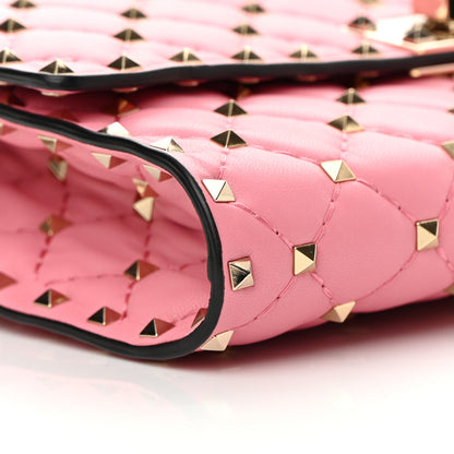 Valentino Garavani Nappa Rockstud Spike Wallet On Chain Paradise Rose 7 of 11
