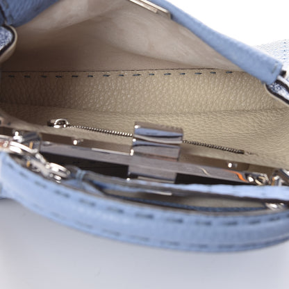 Fendi Cuoio Roma Selleria Chamois Bi-Color Mini Peekaboo Iconic Satchel Sky Blue Latte 9 of 13