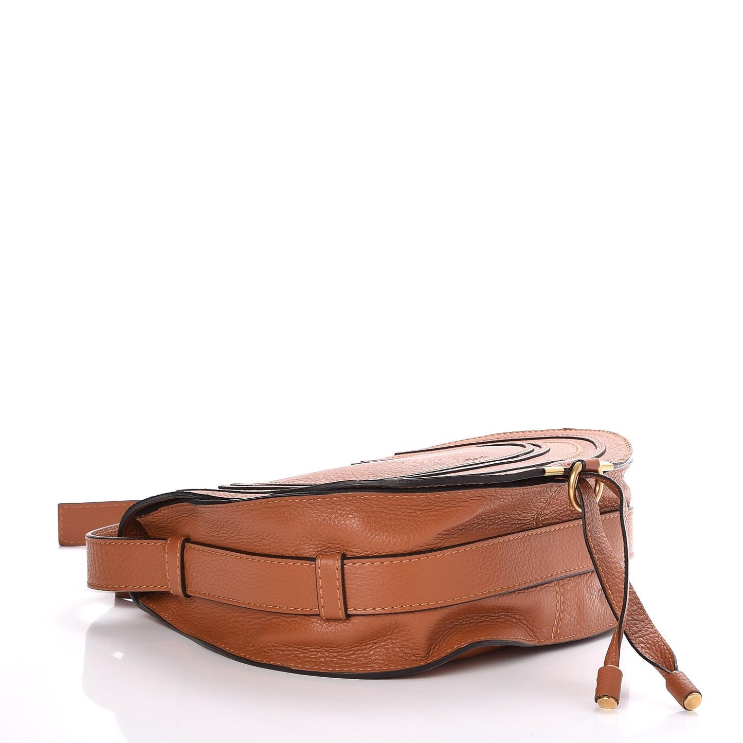 Calfskin Medium Marcie Round Crossbody Bag Tan