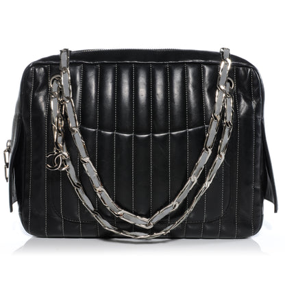 Chanel Lambskin Vertical Quilted Mademoiselle Camera Case Black 1 of 9