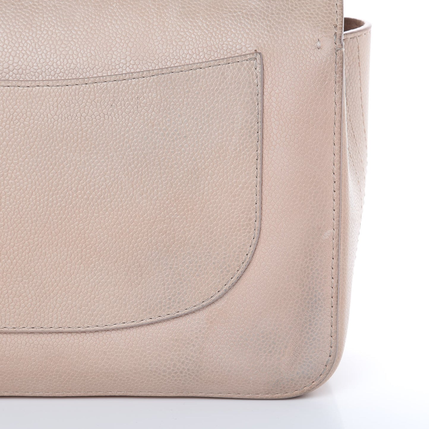 Grained Calfskin Jumbo Classic Pure Double Flap Nude