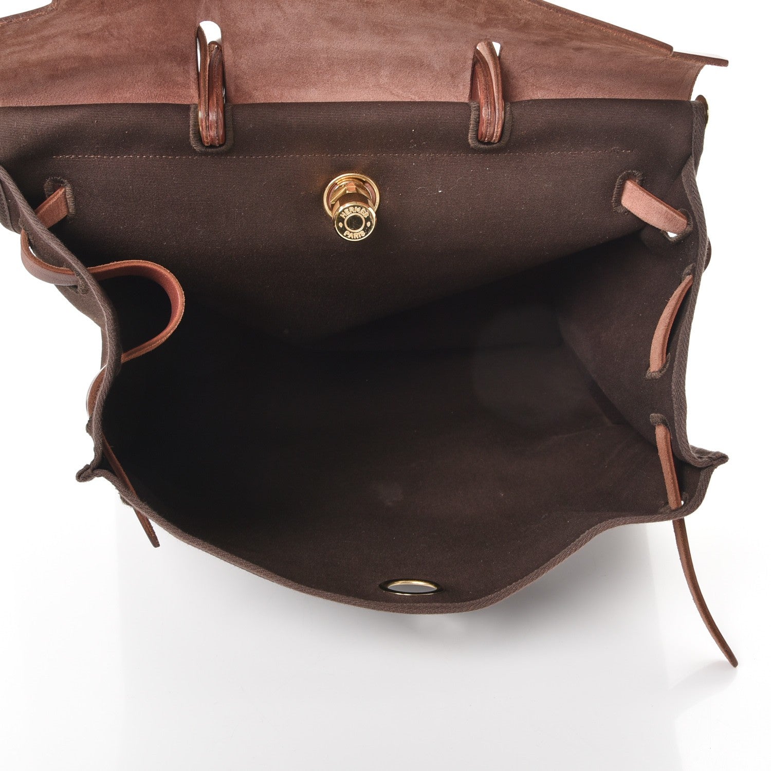Hermes Toile Vache Calfskin Herbag 39 GM Havane 6 of 9