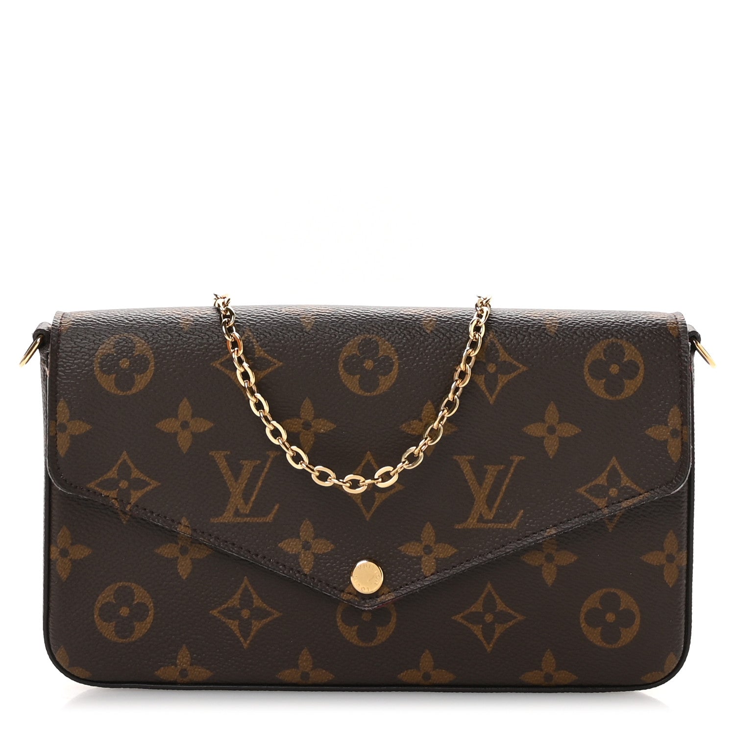 Louis Vuitton Monogram Pochette Felicie Chain Wallet Fuchsia 1 of 11