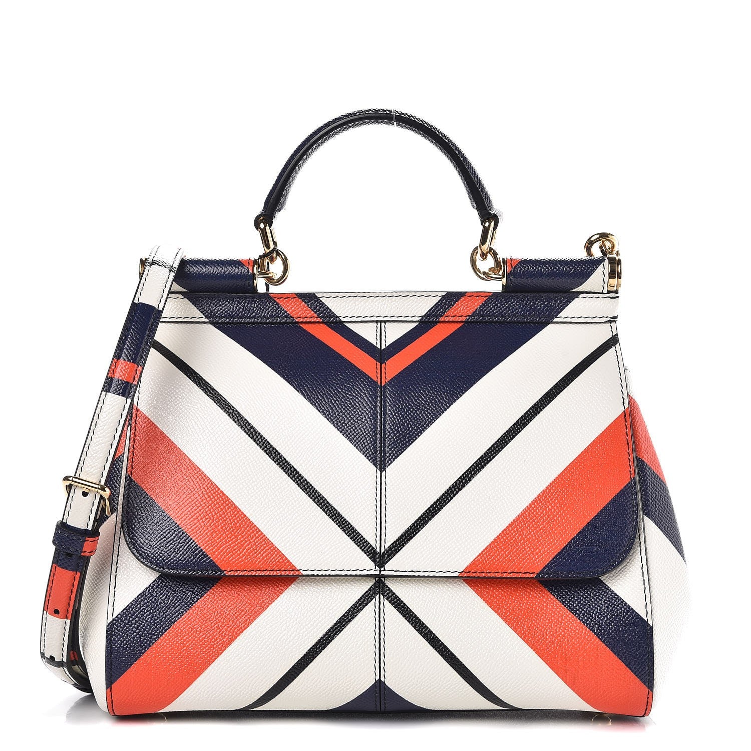 Dolce & Gabbana Dauphine Striped Medium Miss Sicily Satchel Multicolor 1 of 9