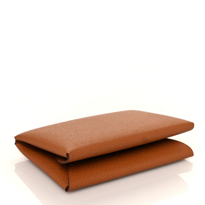Hermes Epsom Calvi Duo Card Case Gold 4 of 9