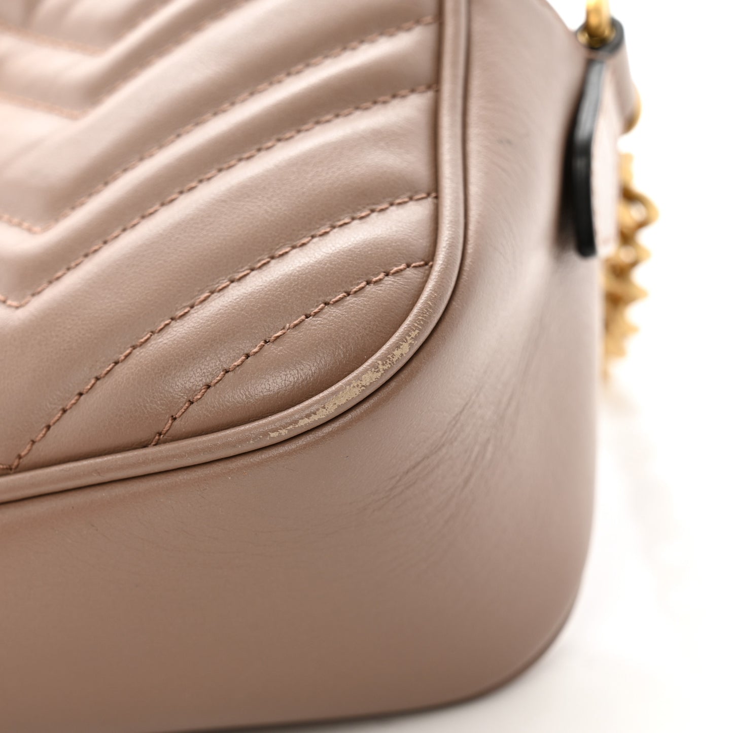 Calfskin Matelasse Small GG Marmont Chain Shoulder Bag Porcelain Rose