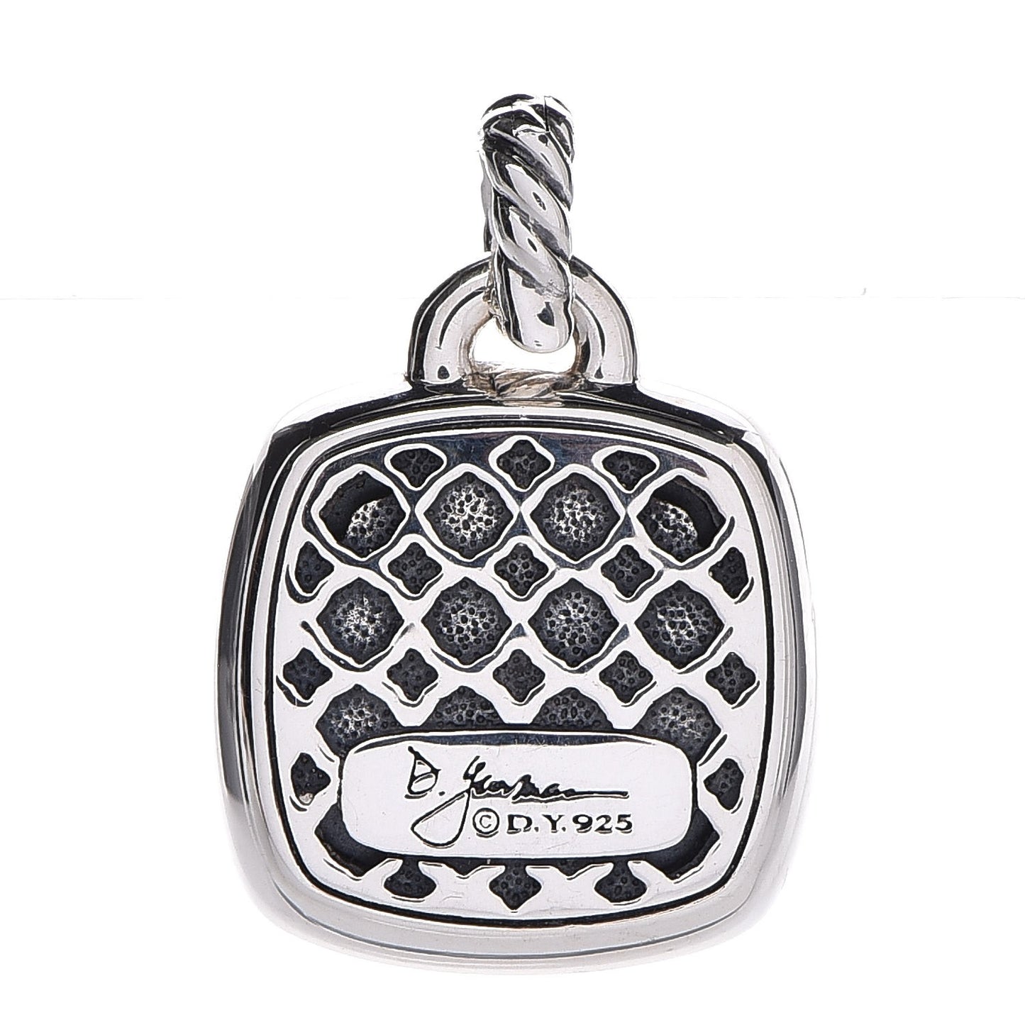 Sterling Silver Pave Diamond 17mm Black Orchid Albion Enhancer Pendant