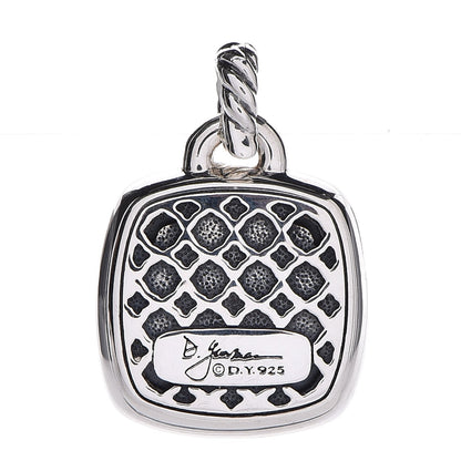 David Yurman Sterling Silver Pave Diamond 17mm Black Orchid Albion Enhancer Pendant 3 of 3