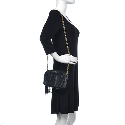 Chanel Lambskin Vertical Quilted Tassel Camera Case Black 2 of 18