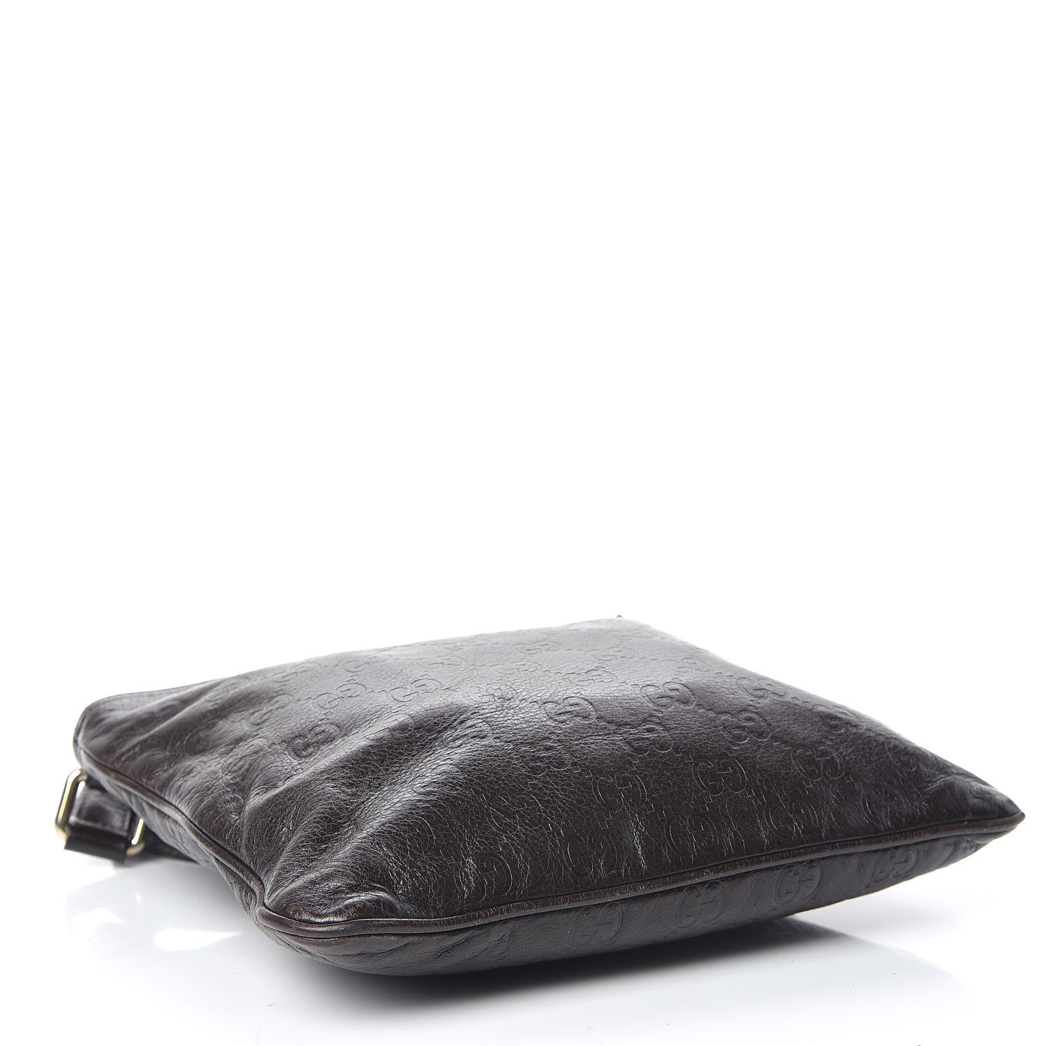 Gucci Guccissima Small Flat Messenger Bag Dark Brown 4 of 12
