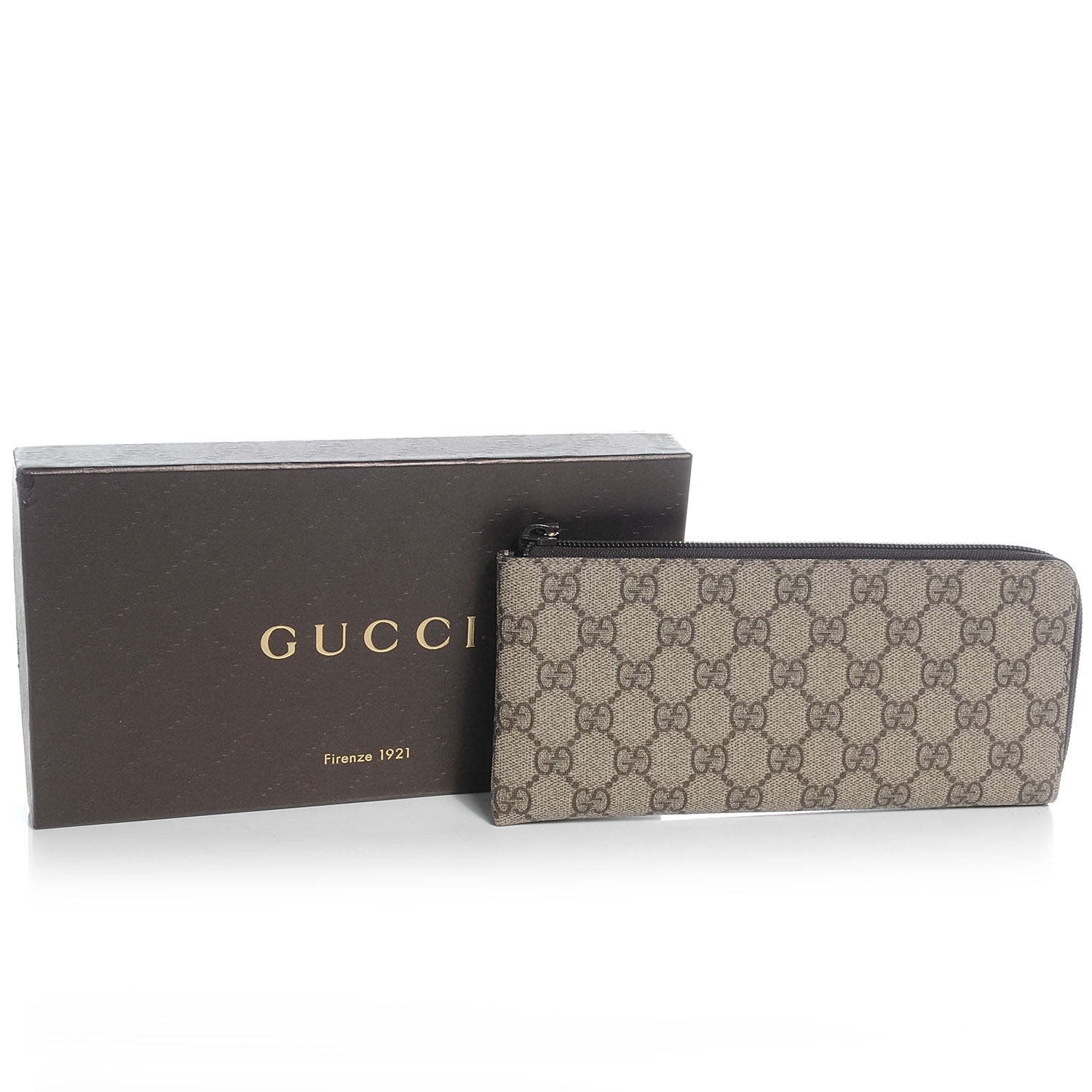Gucci Wallet GG Monogram Zip Around Canvas Brown 5 of 8