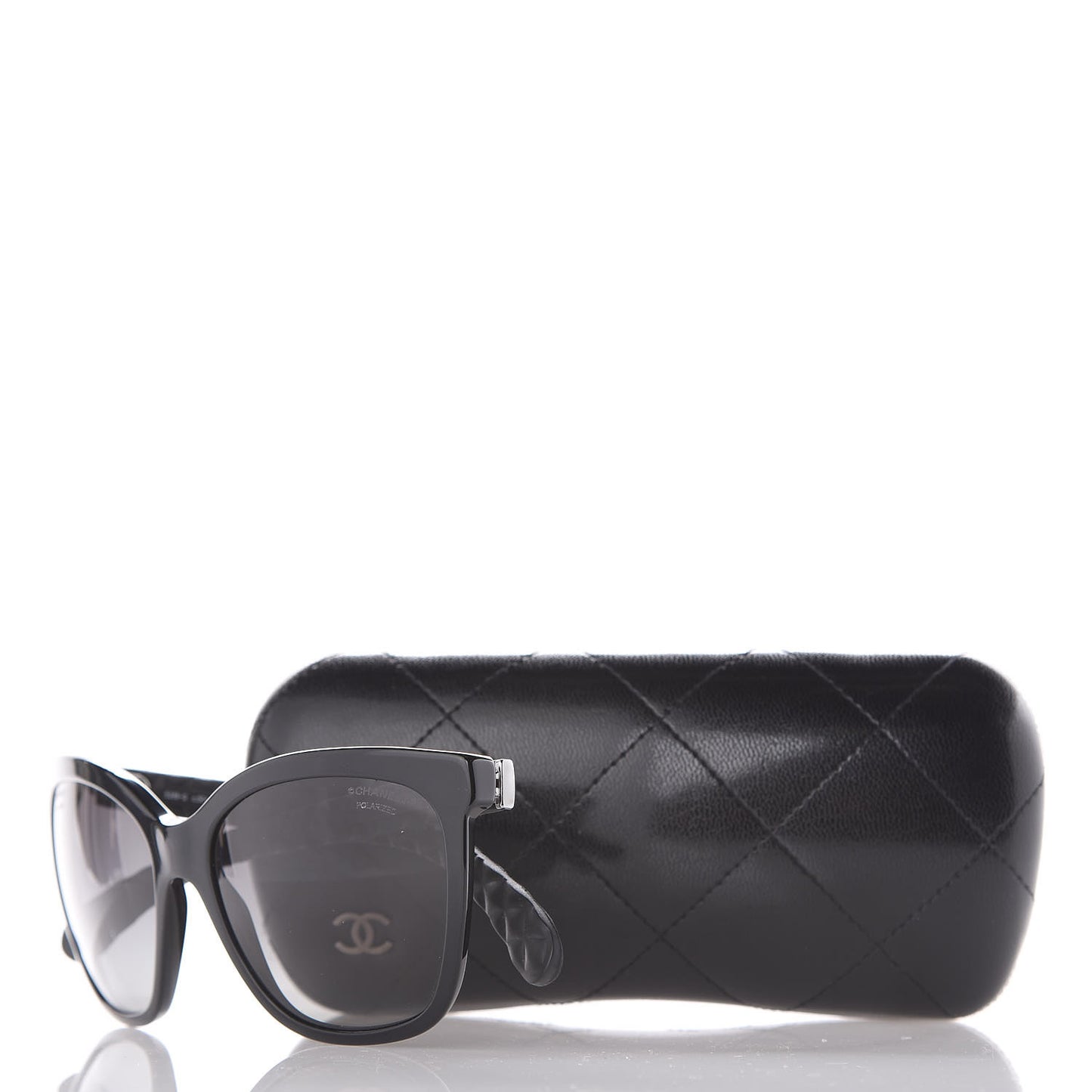 Acetate Quilted Polarized Butterfly CC Sunglasses 5288-Q Black