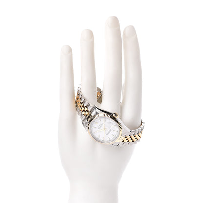 Rolex Stainless Steel 18K Yellow Gold 36mm Oyster Perpetual Datejust Watch White 16233 2 of 6