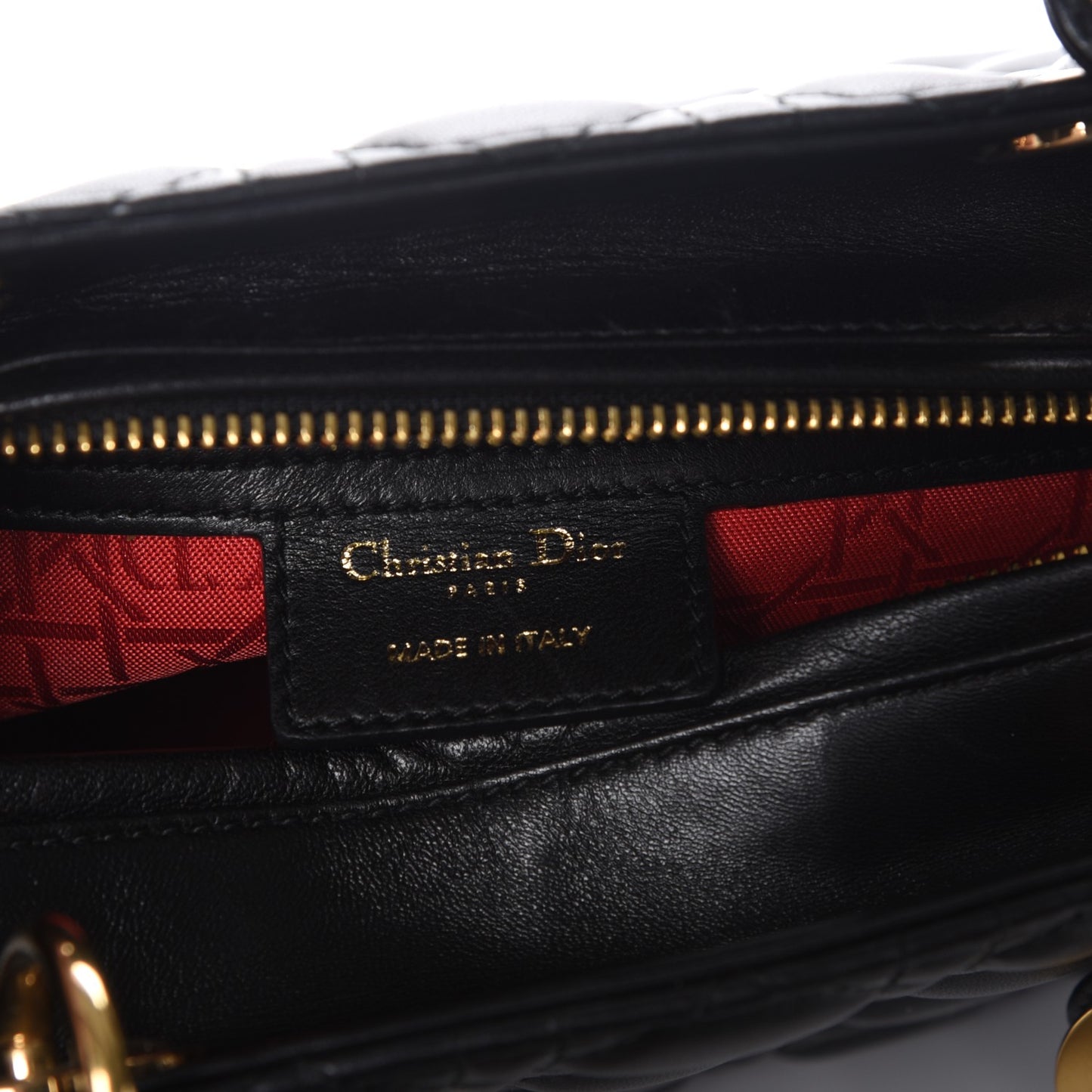 Lambskin Cannage Medium Lady Dior Black