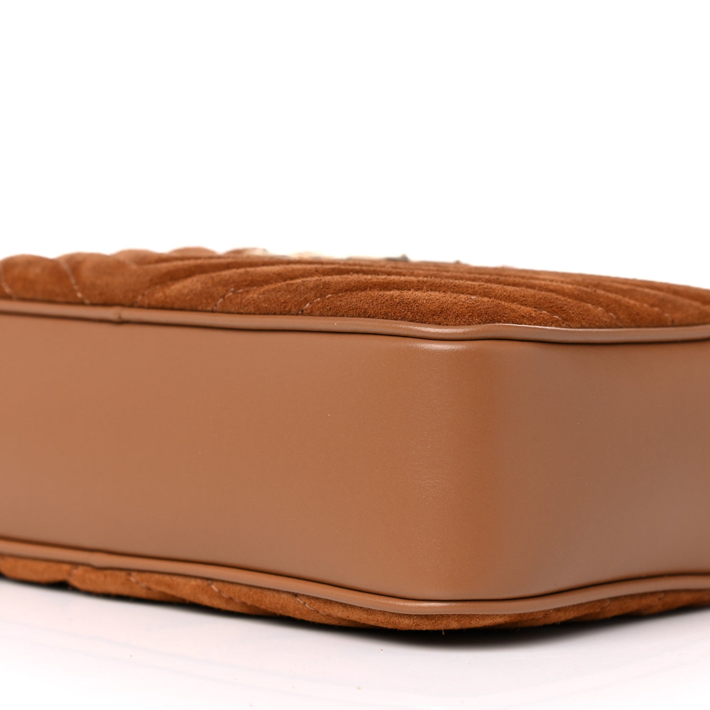 Suede Matelasse Monogram Lou Camera Bag Cinnamon