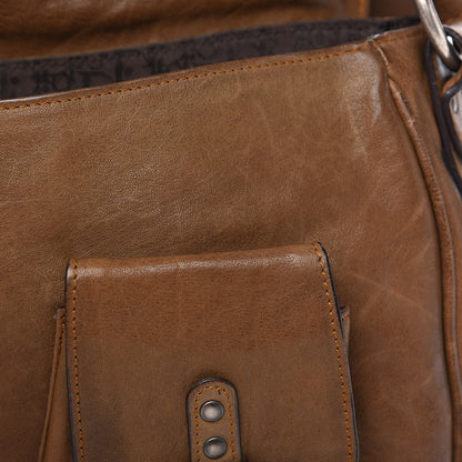 Christian Dior Calfskin Gaucho Double Saddle Bag Brown 8 of 17