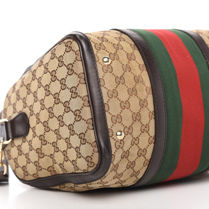 Gucci Monogram Vintage Web Medium Boston Dark Brown 5 of 12